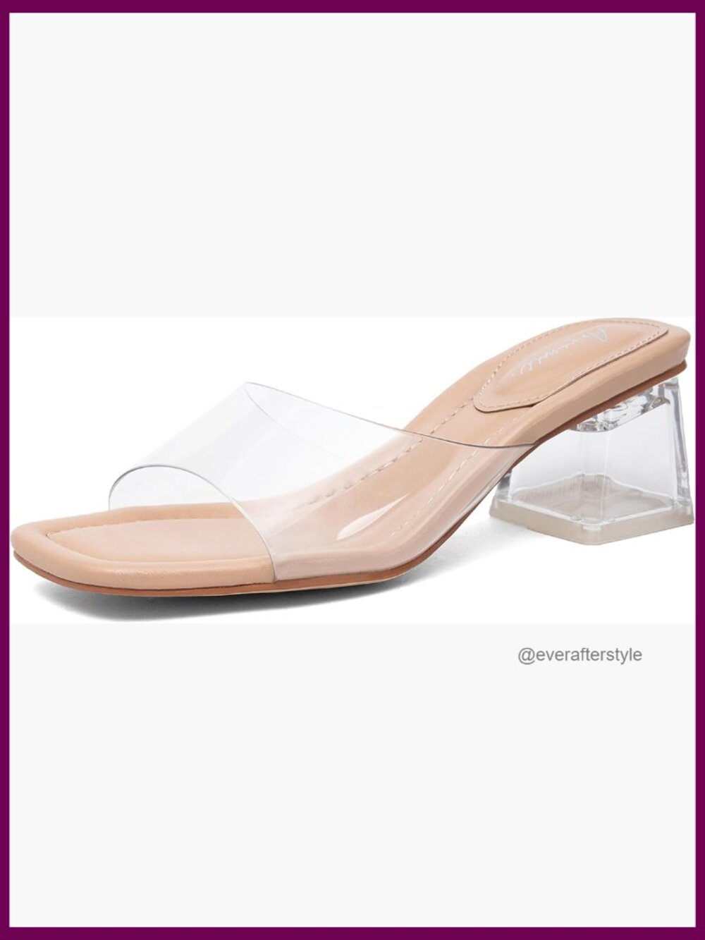 Clear Open Toe Low Block Chunky Heels Sandals Party Dress Pumps Backless Mule